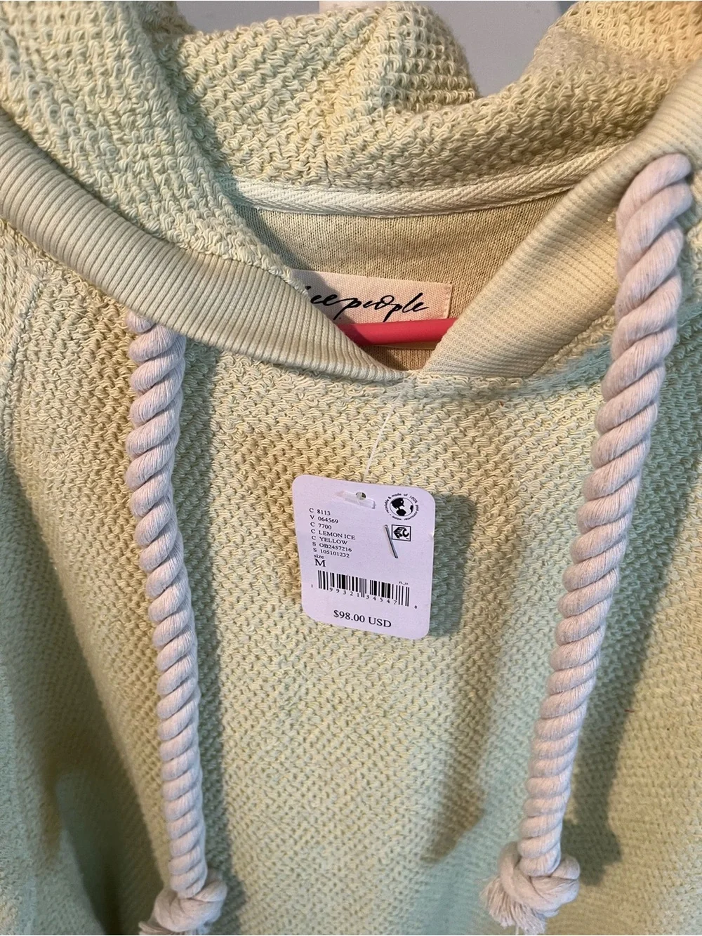 Free People NWT 100% cotton hoodie